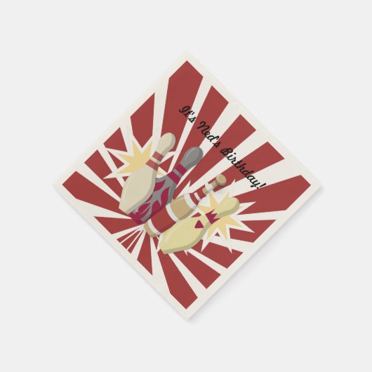 Vintager Bowling Themed Serviette (Ecke)