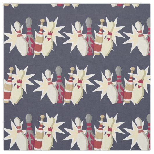 Vintager Bowling Themed Stoff (Muster)