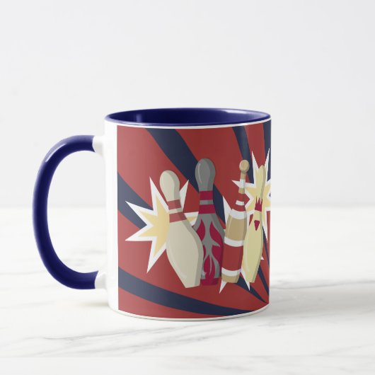 Vintager Bowling Themed Tasse (Links)