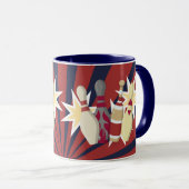 Vintager Bowling Themed Tasse (VorderseiteRechts)