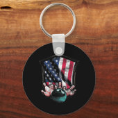 Vintager Bowling USA Flag Bowling Schlüsselanhänger (Vorderseite)
