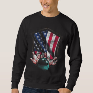 Vintager Bowling USA Flag Bowling Sweatshirt