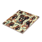 Vintager Boxer Hund nahtlos Fliese (Seite)