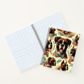 Vintager Boxer Hund nahtlos Notizblock (Innenseite)