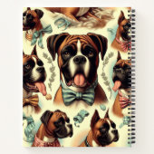 Vintager Boxer Hund nahtlos Notizblock (Rückseite)