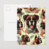 Vintager Boxer Hund nahtlos Postkarte (Vorne/Hinten)