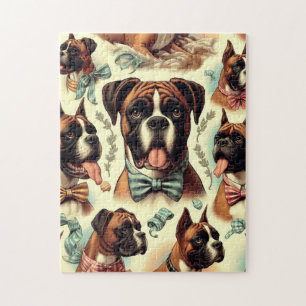 Vintager Boxer Hund nahtlos Puzzle