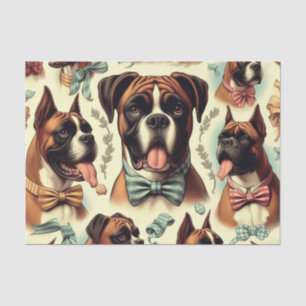 Vintager Boxer Hund nahtlos Seidenpapier