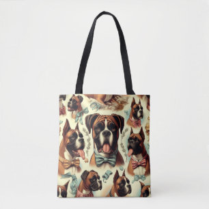 Vintager Boxer Hund nahtlos Tasche
