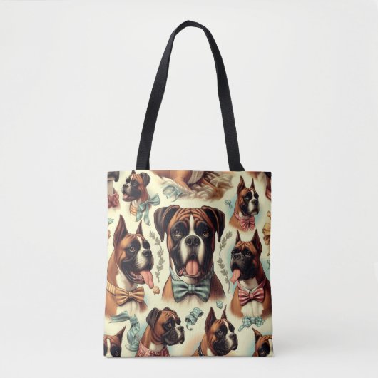 Vintager Boxer Hund nahtlos Tasche (Vorderseite)