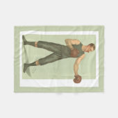 Vintager Boxer mit langen grünen Stämmen Fleecedecke (Vorderseite (Horizontal))