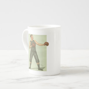 Vintager Boxer mit langen grünen Stämmen Porzellantasse