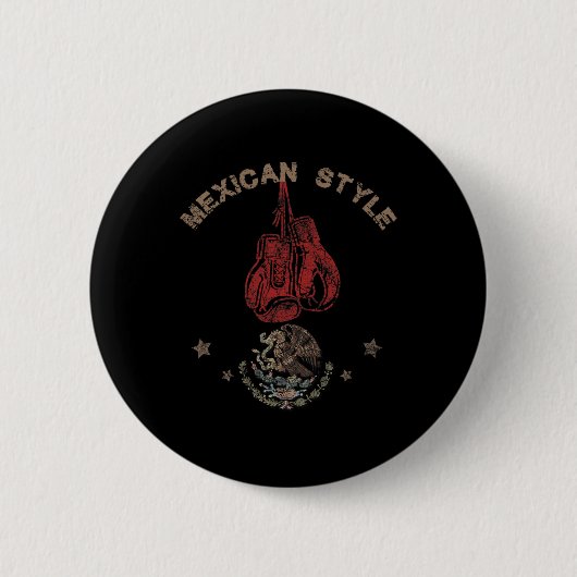Vintager Boxstil in Mexiko Großer Boxer Button (Vorderseite)