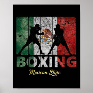 Vintager Boxstil in Mexiko Großes Boxen Poster
