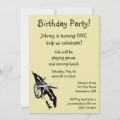 Vintager Boy Pirate mit Hund, Kindergeburt Party Einladung (Rückseite)