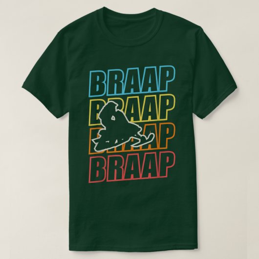 Vintager Braap Snowmobile Motorfahrer T-Shirt (Design vorne)