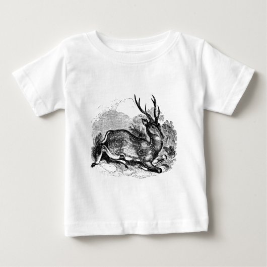 Vintager Brache-Rotwild-Dollar-personalisierte Baby T-shirt (Vorderseite)
