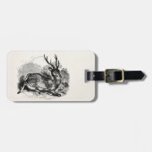 Vintager Brache-Rotwild-Dollar-personalisierte Gepäckanhänger (Vorderseite horizontal)