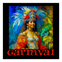 Vintager brasilianischer Karneval-Tänzer Poster