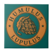Vintager brauner dunkelgrüner Hop Bierbraun Art Fliese (Vorderseite)