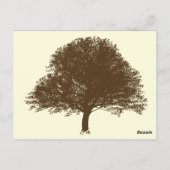 Vintager brauner Eichenbaum auf Creme Tischnummer (Rückseite)