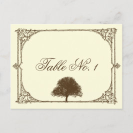 Vintager brauner Eichenbaum auf Creme Tischnummer