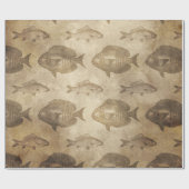 Vintager Braunfisch Geschenkpapier (Flach)