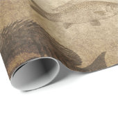 Vintager Braunfisch Geschenkpapier (Rolleneckpunkt)