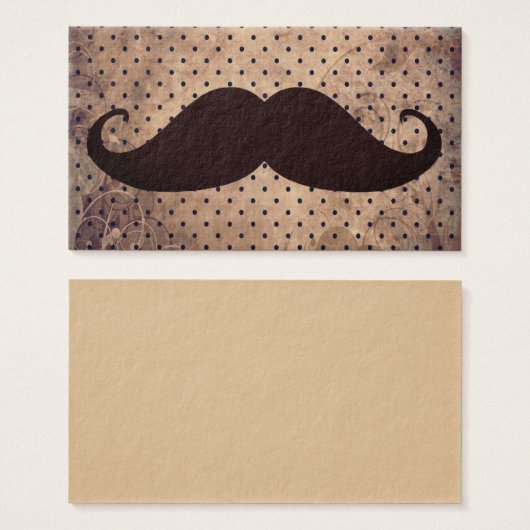 Vintager Braunpolka-Punkte lustige Mustache (Vorne & Hinten)