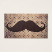 Vintager Braunpolka-Punkte lustige Mustache (Vorderseite)