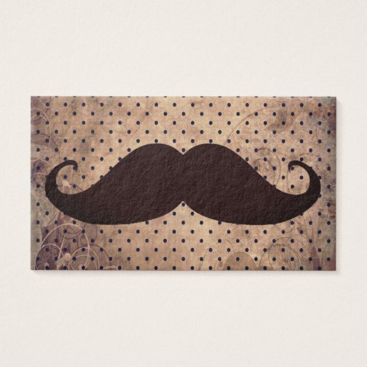 Vintager Braunpolka-Punkte lustige Mustache (Vorderseite)
