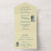 Vintager Brautgarten, der alle in einer Einladung  (Innen Boden)