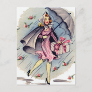 Vintager Brautparty Einladungspostkarte