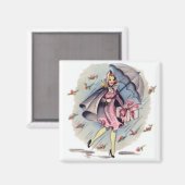 Vintager Brautparty Magnet (Vorderseite/Rückseite)