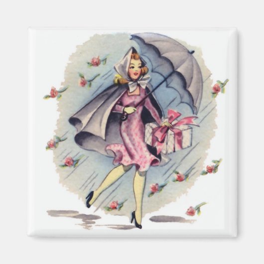 Vintager Brautparty Magnet (Vorne)