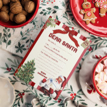 Vintager Brief an die Weihnachtsliste