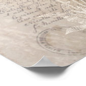 Vintager Brief und Botanisches Druckplakat Poster (Ecke)