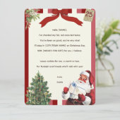 Vintager Brief vom Santa's Desk Rhyming Einladung (Stehend Vorderseite)
