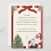 Vintager Brief vom Santa's Desk Rhyming Einladung (Vorderseite)