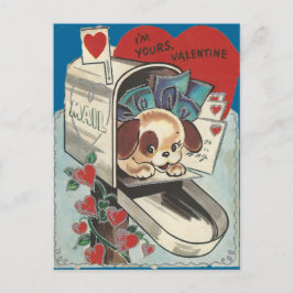 Vintager Briefkasten-HündchenValentine Feiertagspostkarte