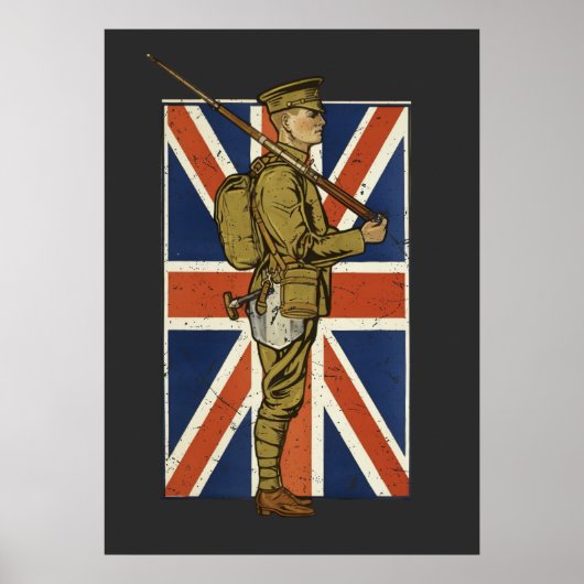 Vintager britischer Flaggensoldat Poster (Vorne)