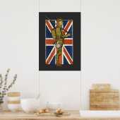 Vintager britischer Flaggensoldat Poster (Küche)