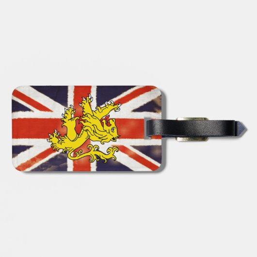 Vintager BRITISCHER Gepäckanhänger (Rückseite horizontal)