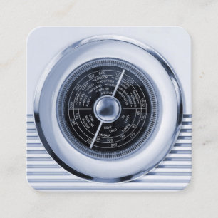 Vintager britischer Radiosender - Cool Schwarz und Quadratische Visitenkarte