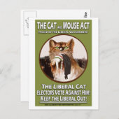 Vintager britischer Suffragette Cat and Mouse Act Postkarte (Vorne/Hinten)