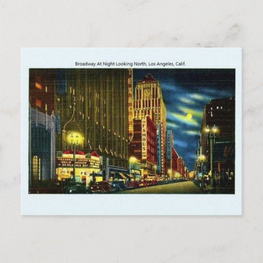 Vintager Broadway Los Angeles Postcard Postkarte (Vorderseite)