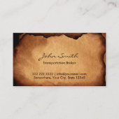Vintager Broker Visitenkarte (Vorderseite)