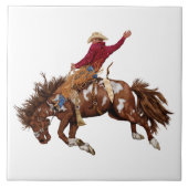 Vintager Broncofahrer Fliese (Vorderseite)