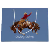 Vintager Broncofahrer Große Geschenktüte (Vorderseite)