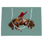Vintager Broncofahrer Große Geschenktüte (Vorderseite)